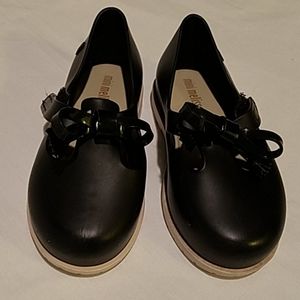 Mini Melissa black soft jelly shoe with tassels 8